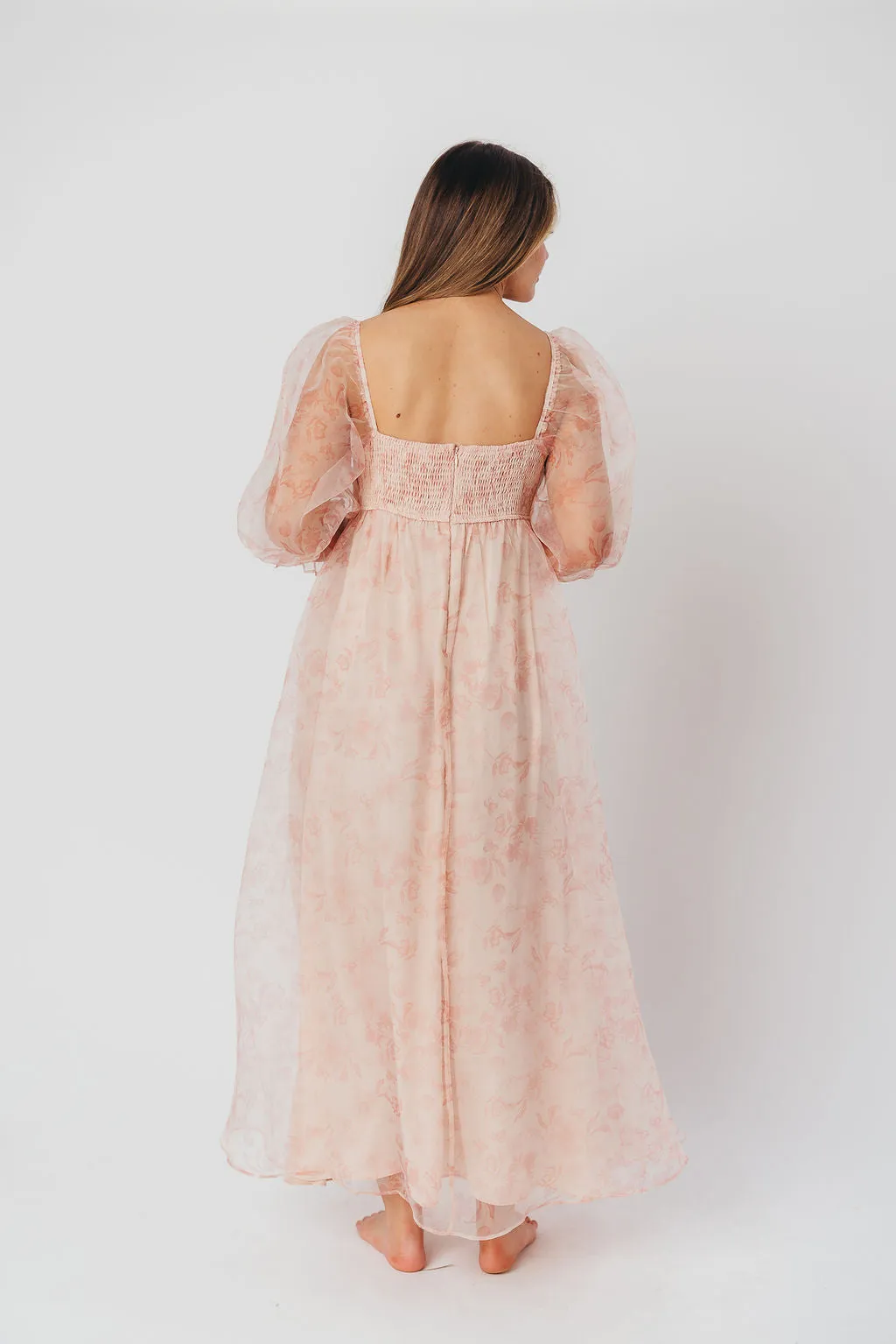 *New* Mona Maxi Dress with Smocking in Pink Floral - Bump Friendly & Inclusive Sizing (S-3XL)