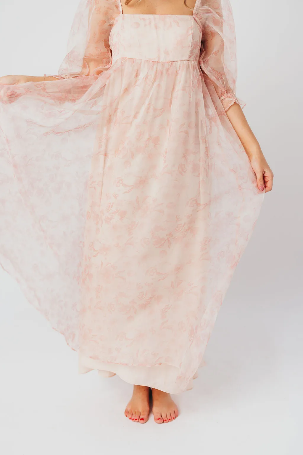 *New* Mona Maxi Dress with Smocking in Pink Floral - Bump Friendly & Inclusive Sizing (S-3XL)