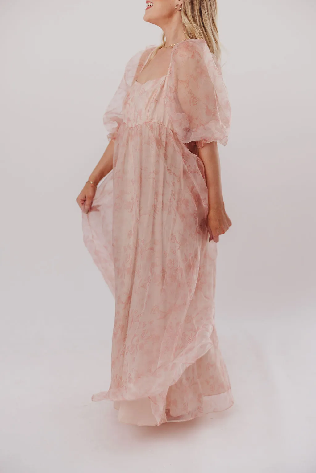 *New* Mona Maxi Dress with Smocking in Pink Floral - Bump Friendly & Inclusive Sizing (S-3XL)