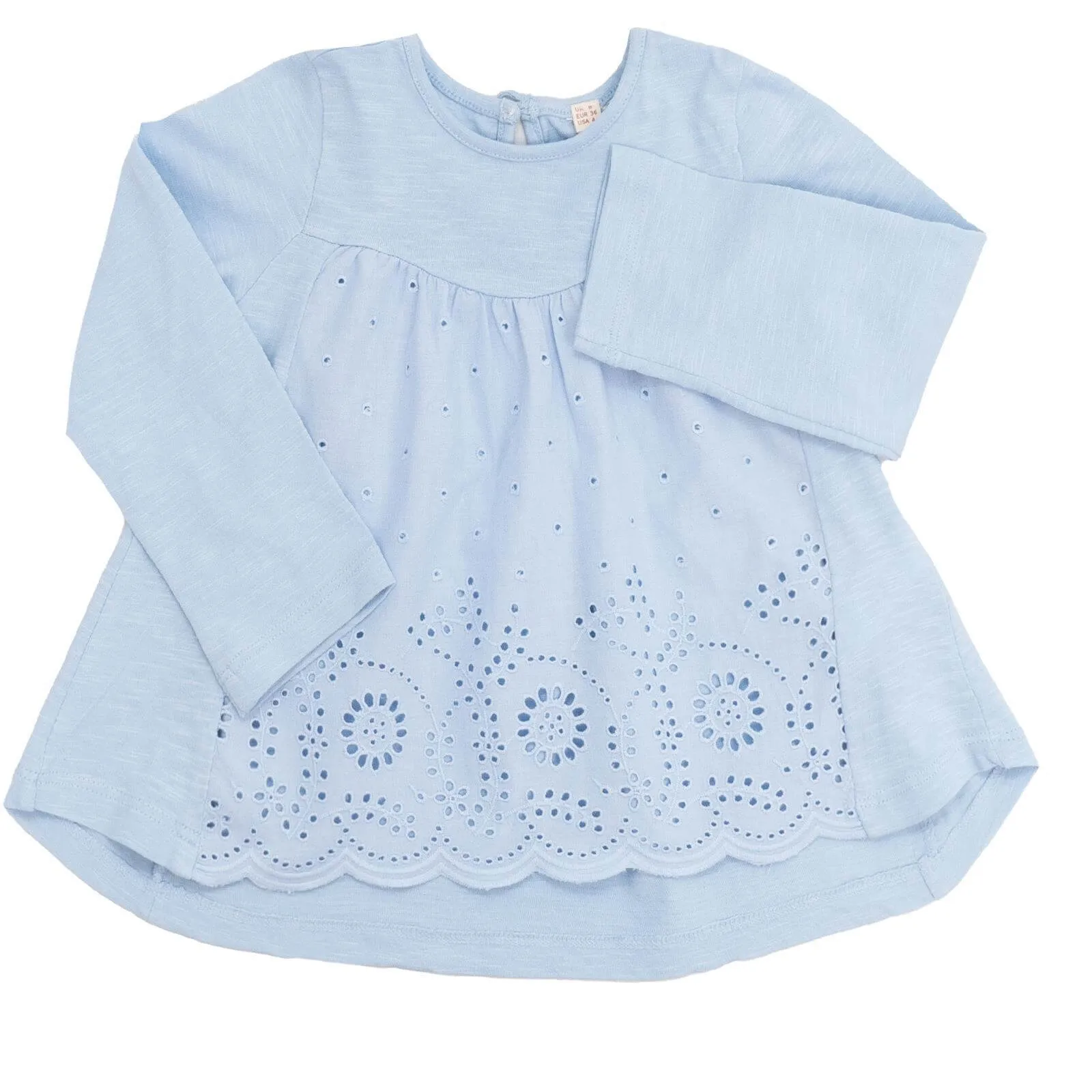 Next Girls Long Sleeve Blue Embroidered Top