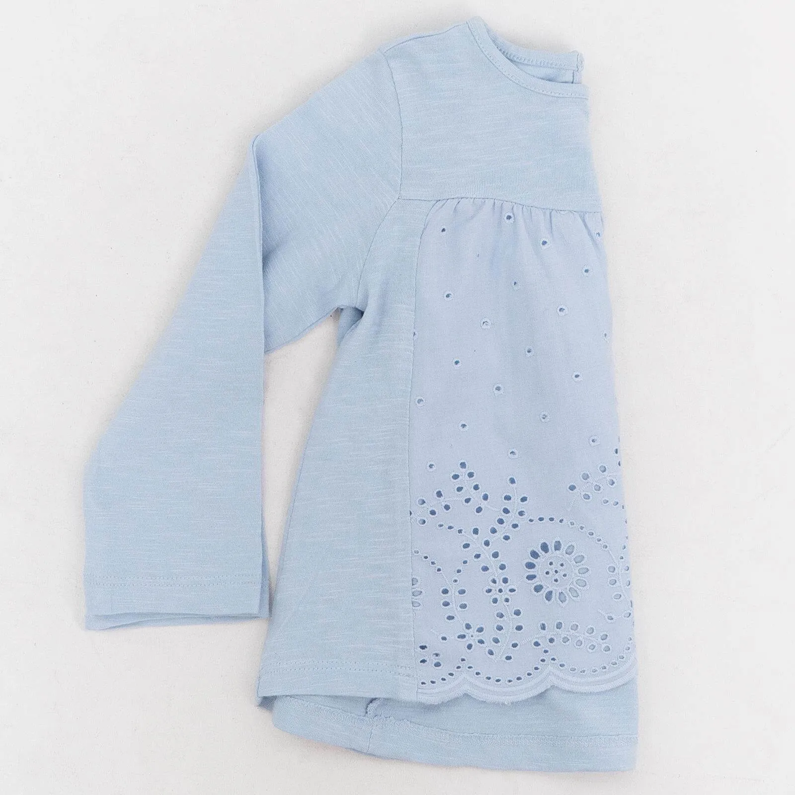 Next Girls Long Sleeve Blue Embroidered Top