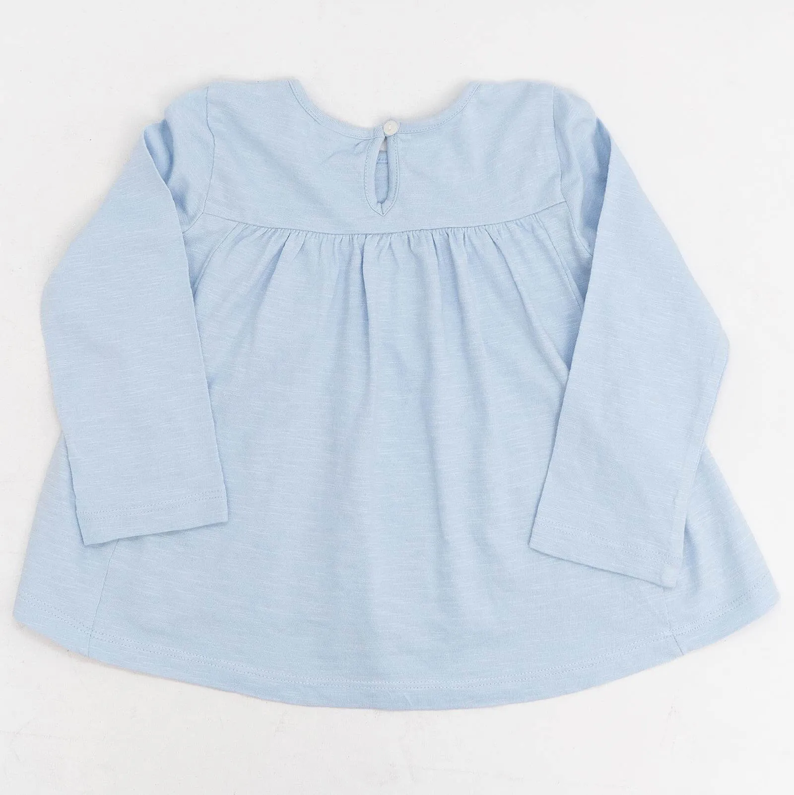 Next Girls Long Sleeve Blue Embroidered Top