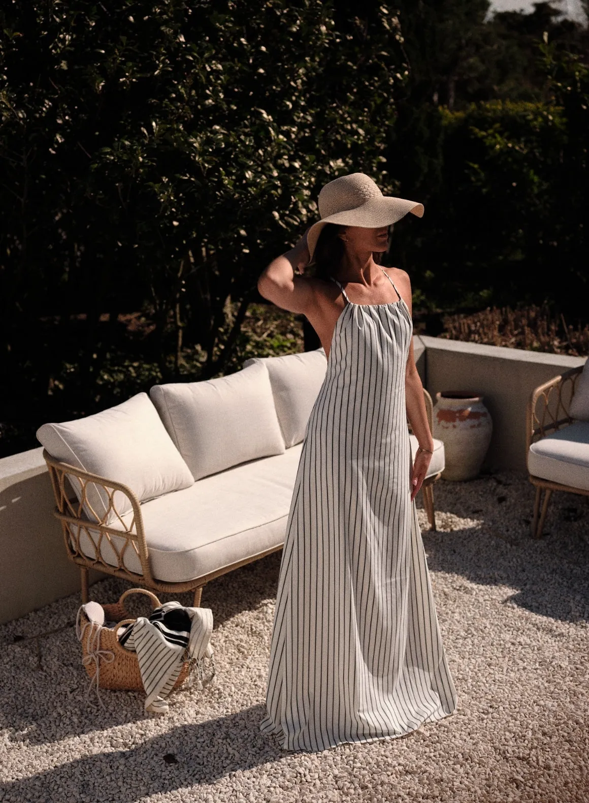 Off-white Flowy Long Dress