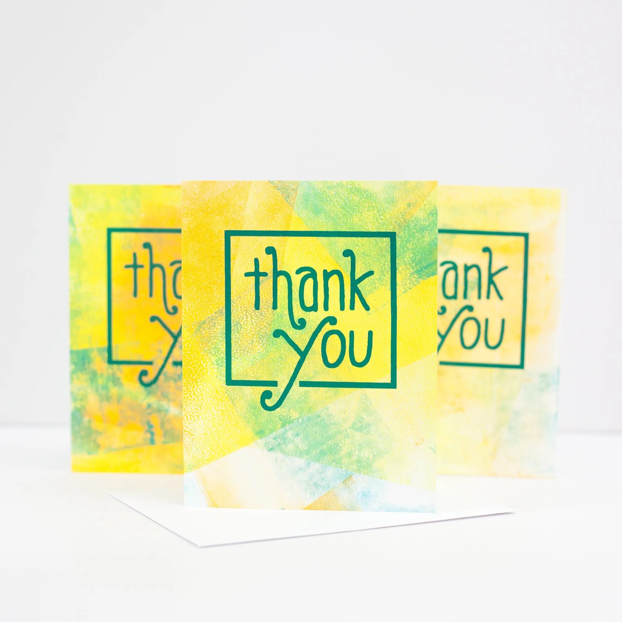 OOAK thank you card, unique thank you card, handprinted card