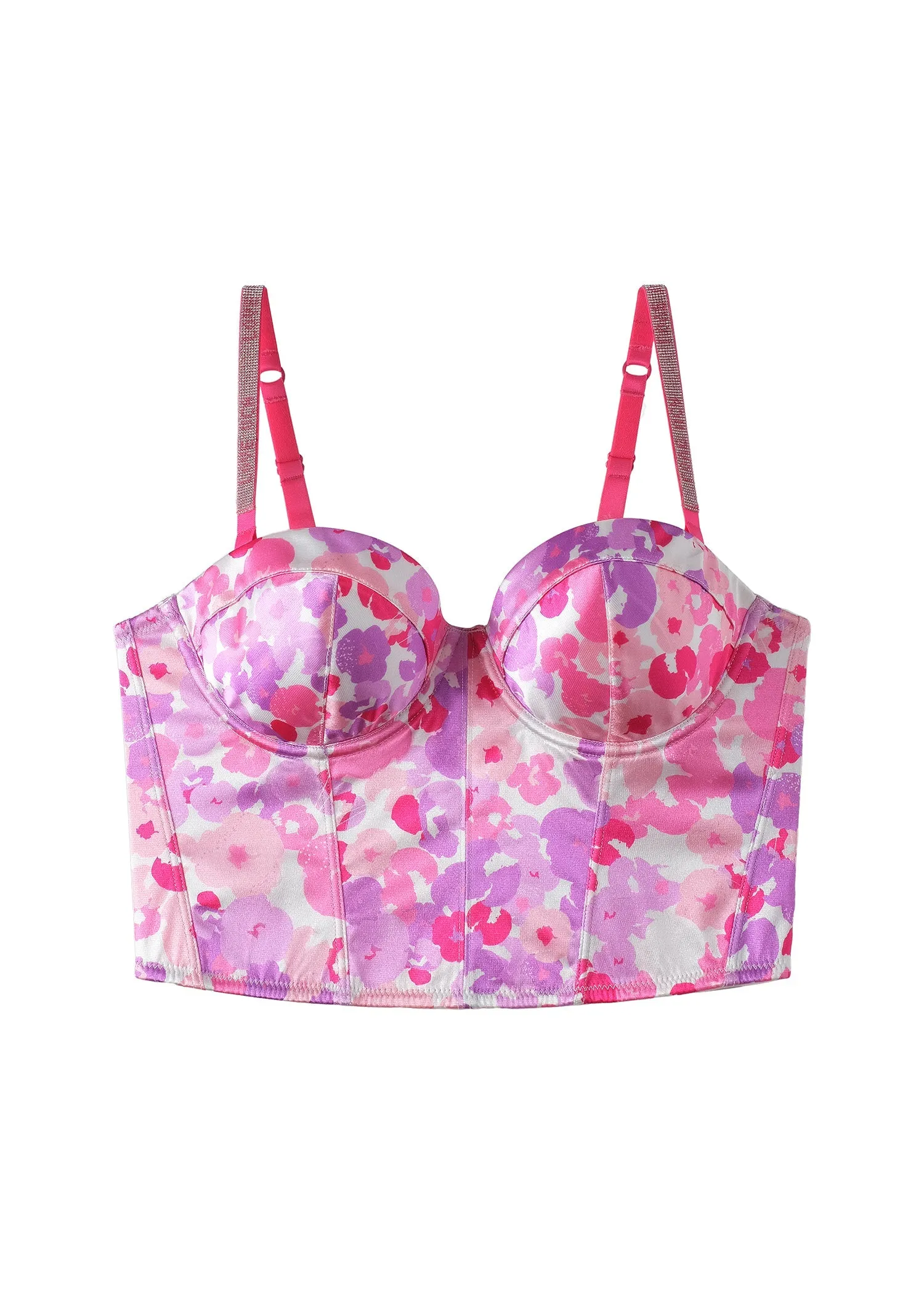 PANDORA Plus Sexy Printed Balconette Corset Long Demi Bra