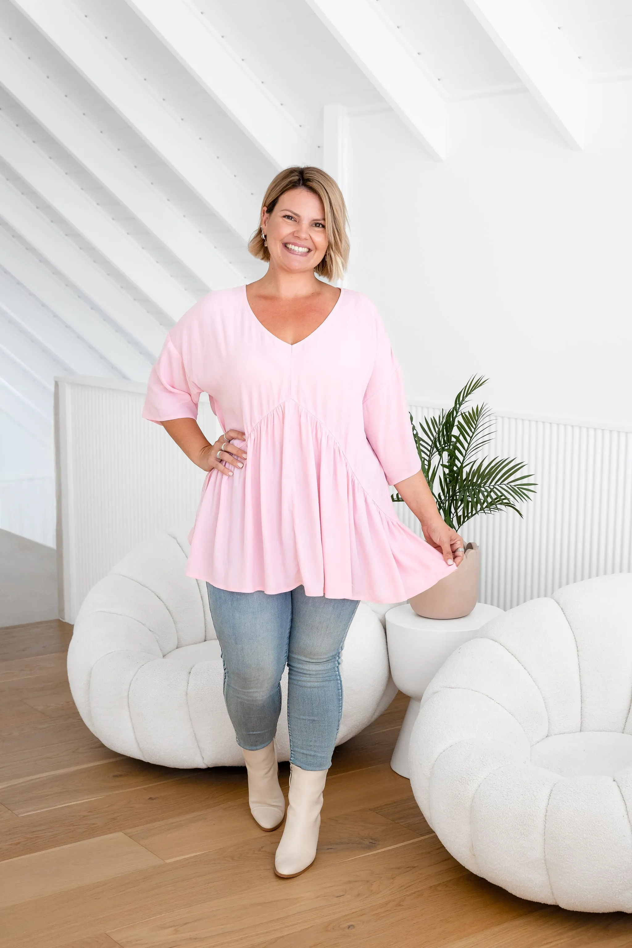 Peak Top in Blush Pink