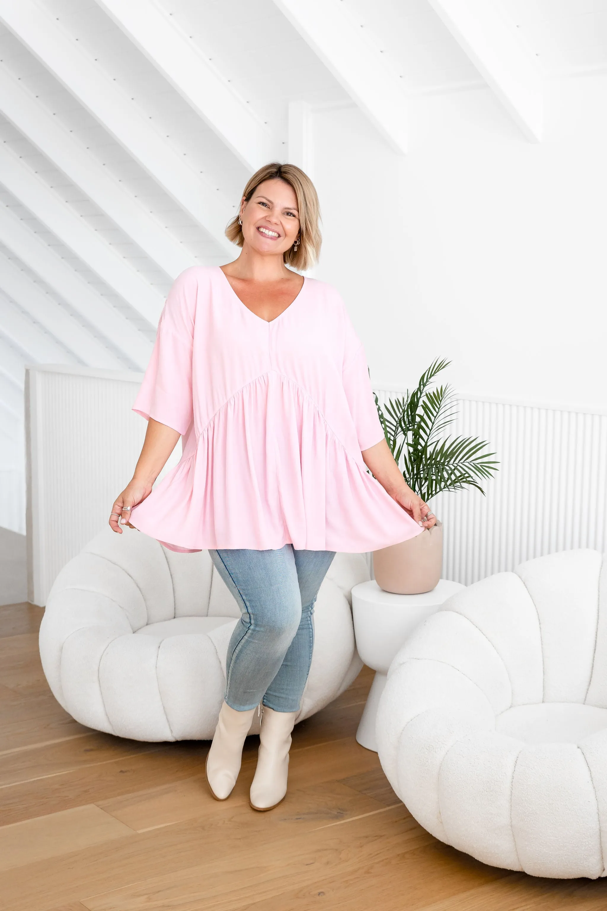 Peak Top in Blush Pink