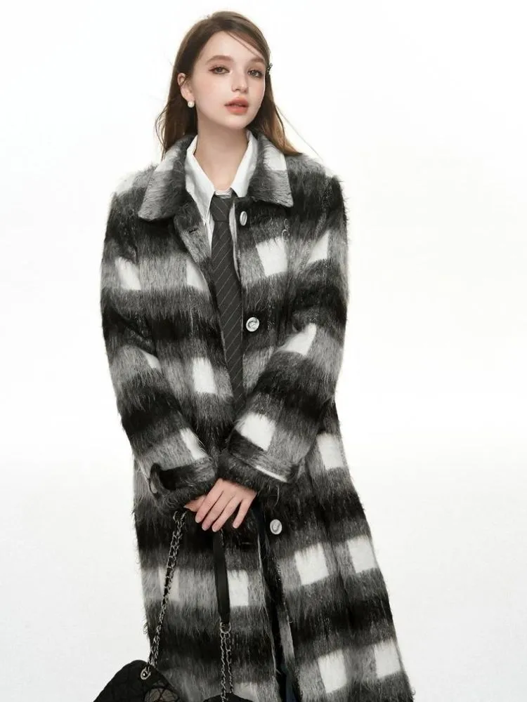 Plaid long coat【s0000004048】