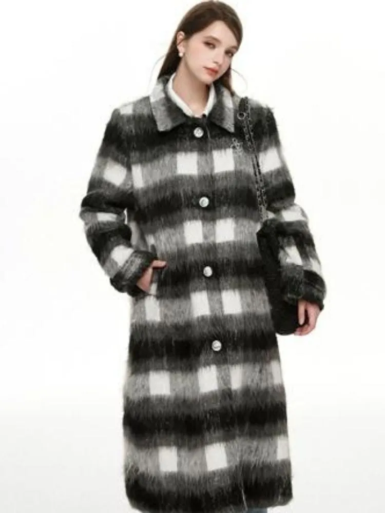 Plaid long coat【s0000004048】