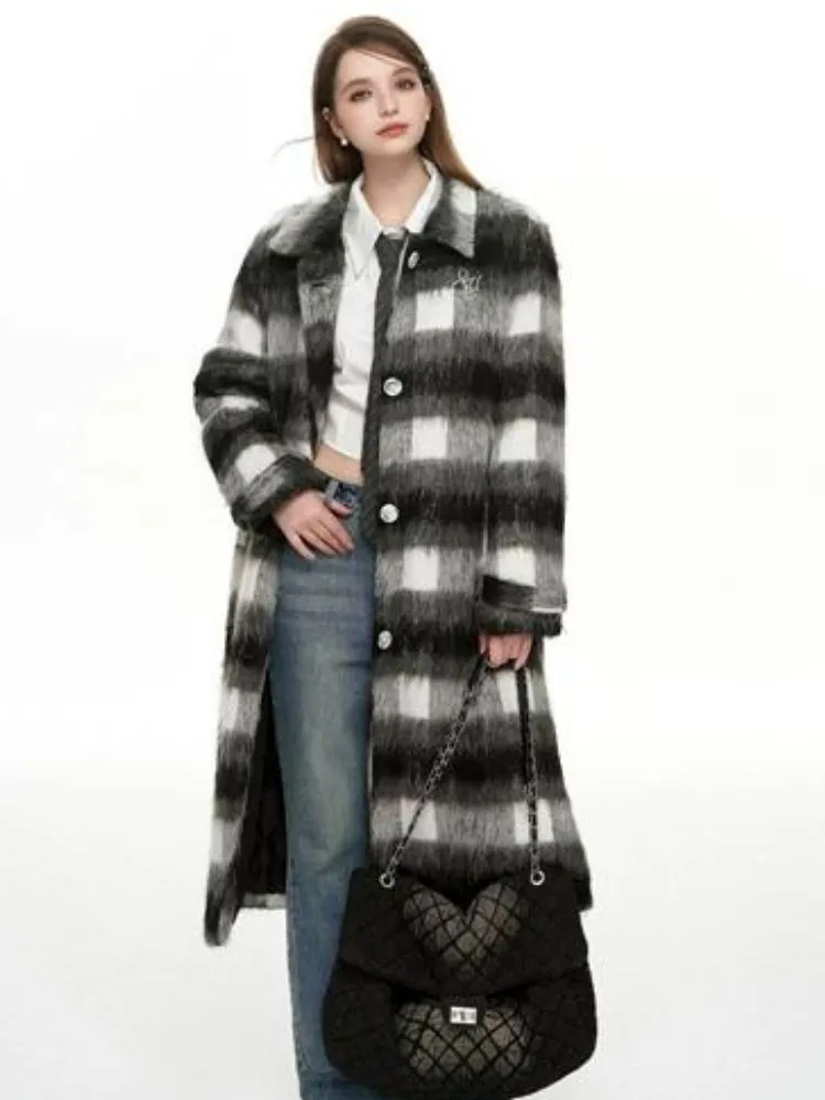 Plaid long coat【s0000004048】