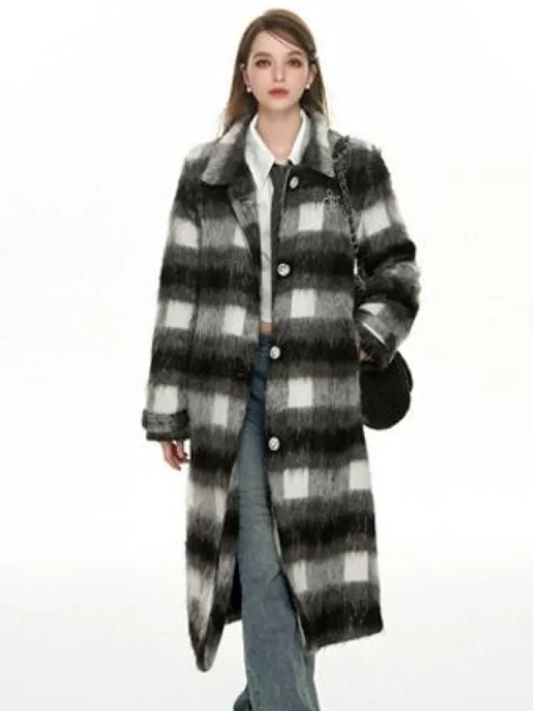 Plaid long coat【s0000004048】