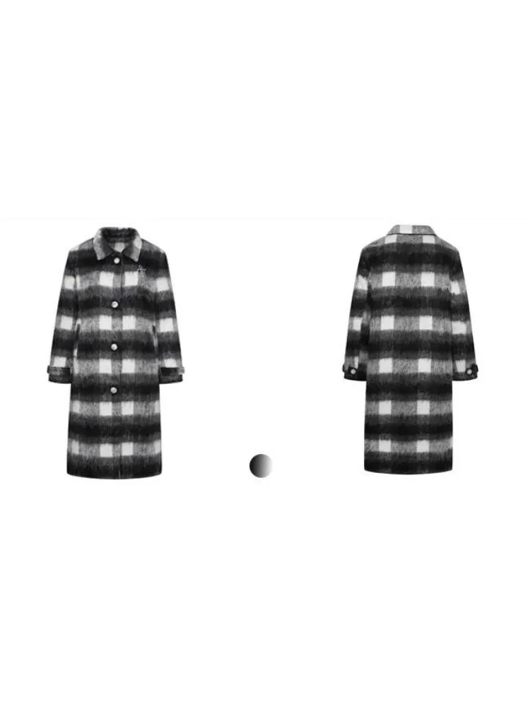 Plaid long coat【s0000004048】