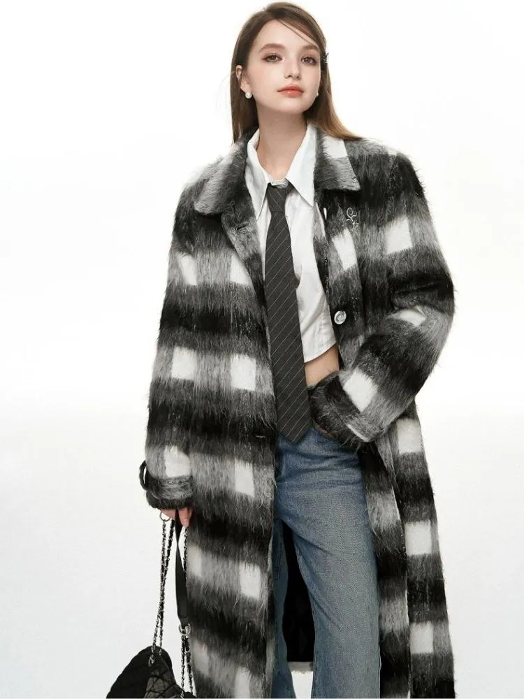 Plaid long coat【s0000004048】