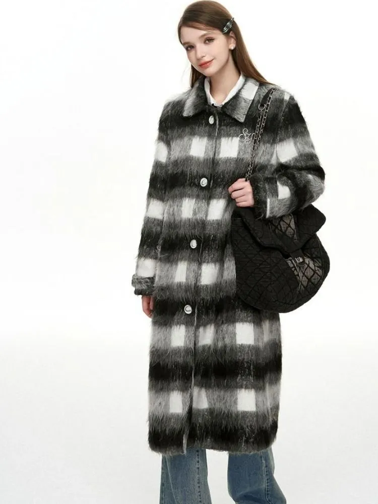 Plaid long coat【s0000004048】