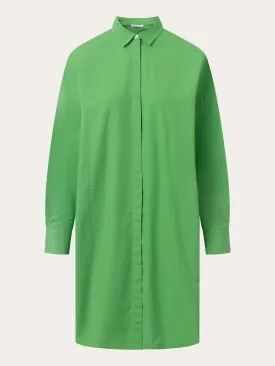 Poplin dropped shoulder shirt dress - Vibrant Green