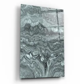 ・"Abstract Black and White Ink Drops"・Designer's Collection Glass Wall Art