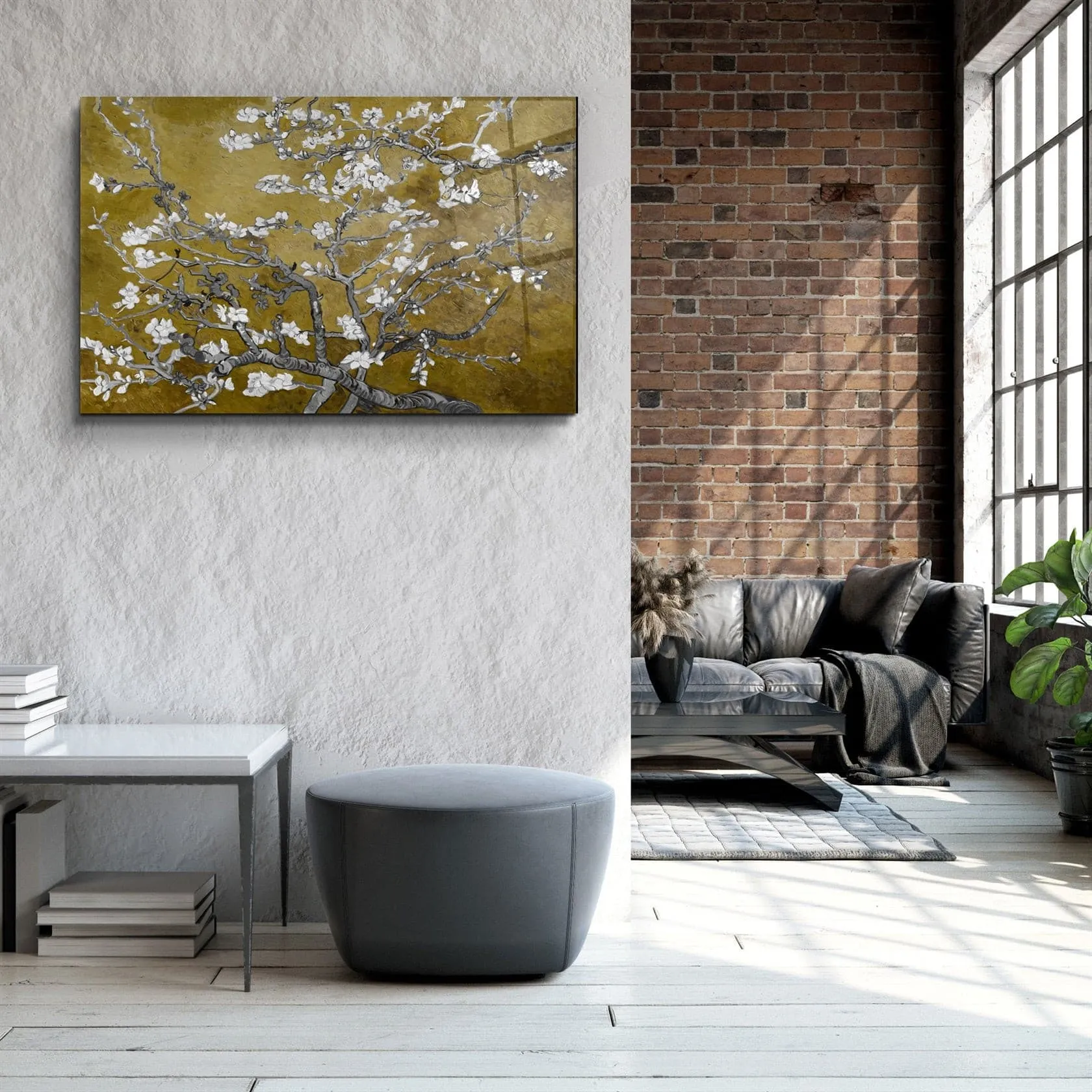 ・"Abstract Flowers V2"・Glass Wall Art