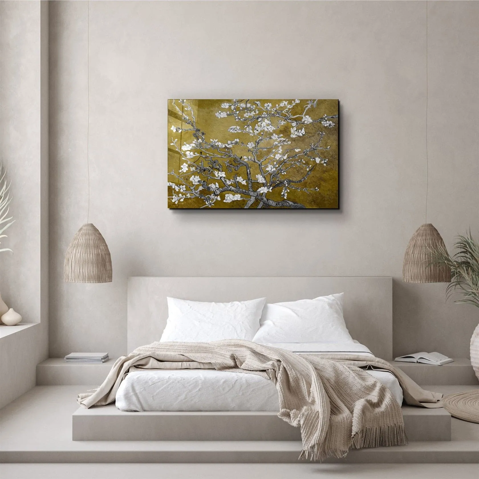 ・"Abstract Flowers V2"・Glass Wall Art