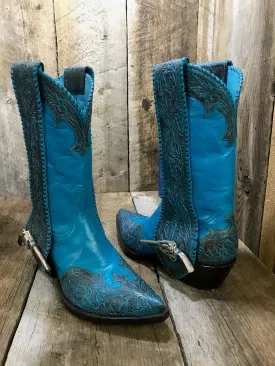 "Pistol Packing Momma" Blue Turq Tres Outlaws Women's Classic Boot 1830