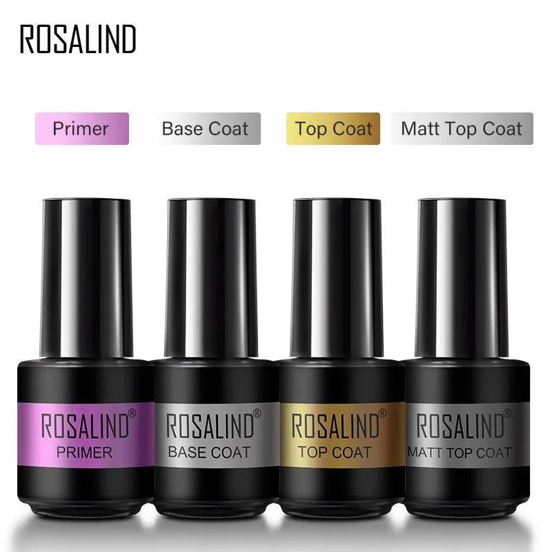 ROSALIND Gel Polish Set Base Coat Sock Off UV/LED Lamp Keep Your Nails Bright And Shiny For A Long Time