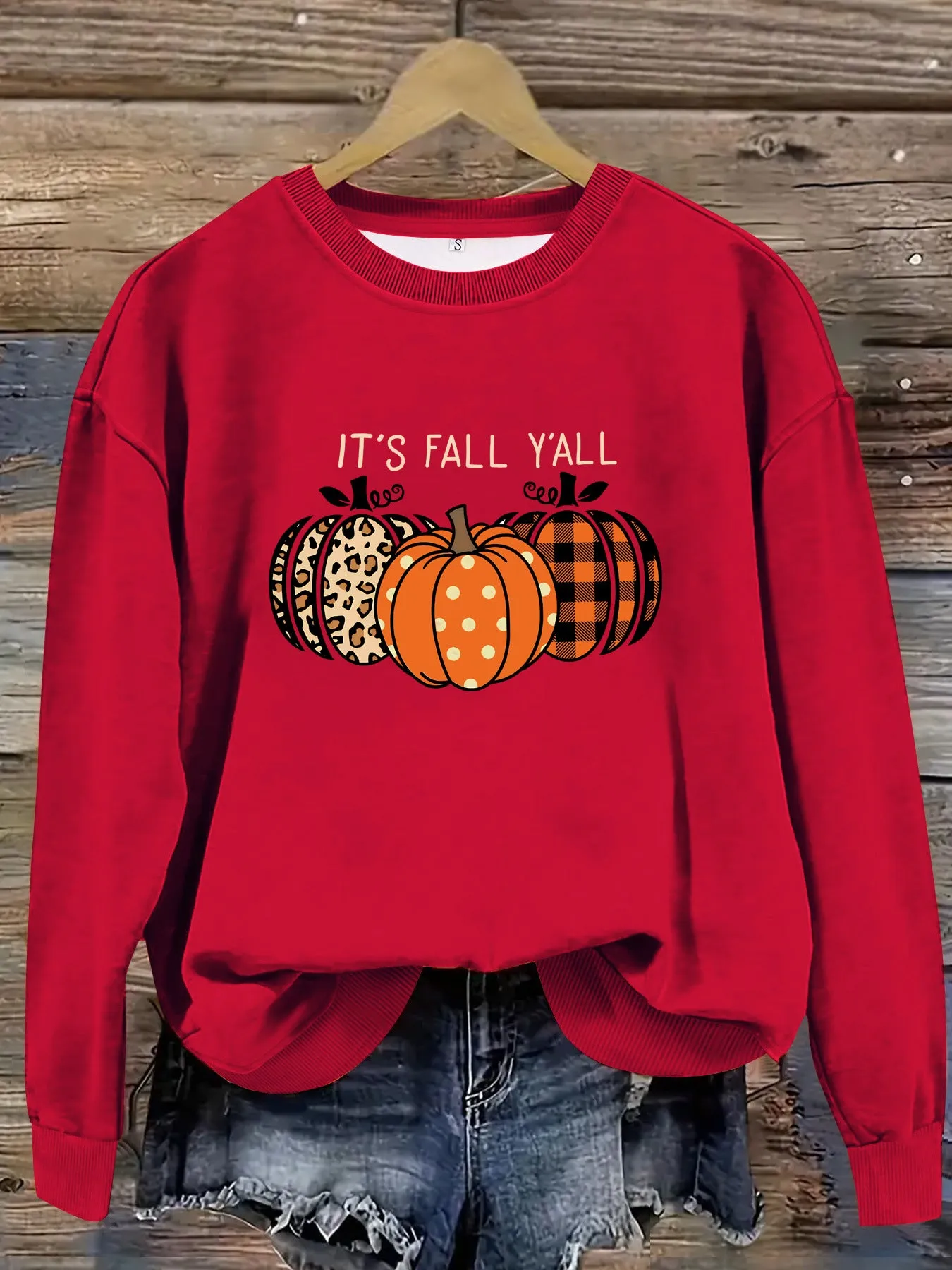 Round Neck Halloween Pumpkin Sweater - PLEASE REFER SIZE CHART FOR CORRECT MEASUREMENTS