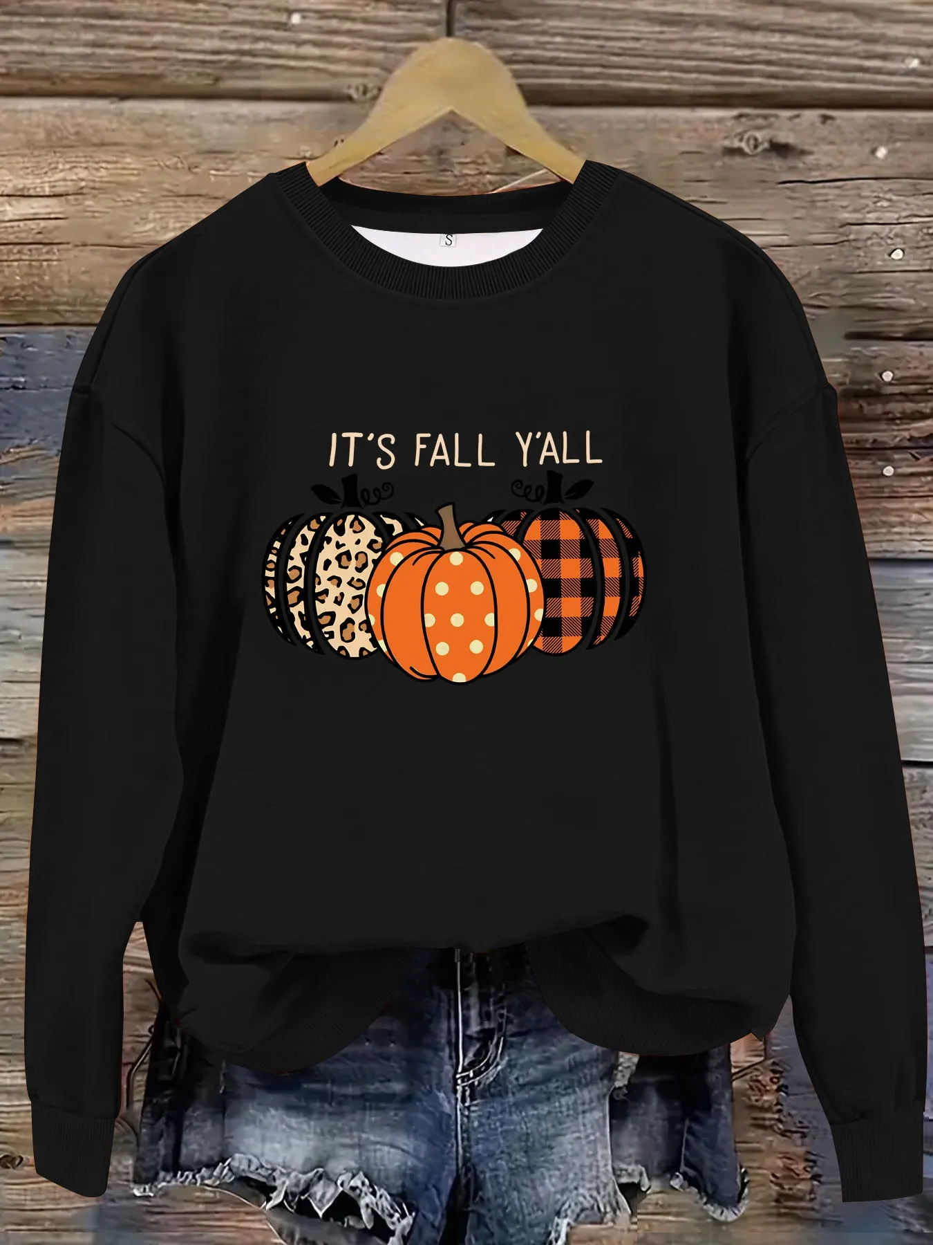 Round Neck Halloween Pumpkin Sweater - PLEASE REFER SIZE CHART FOR CORRECT MEASUREMENTS