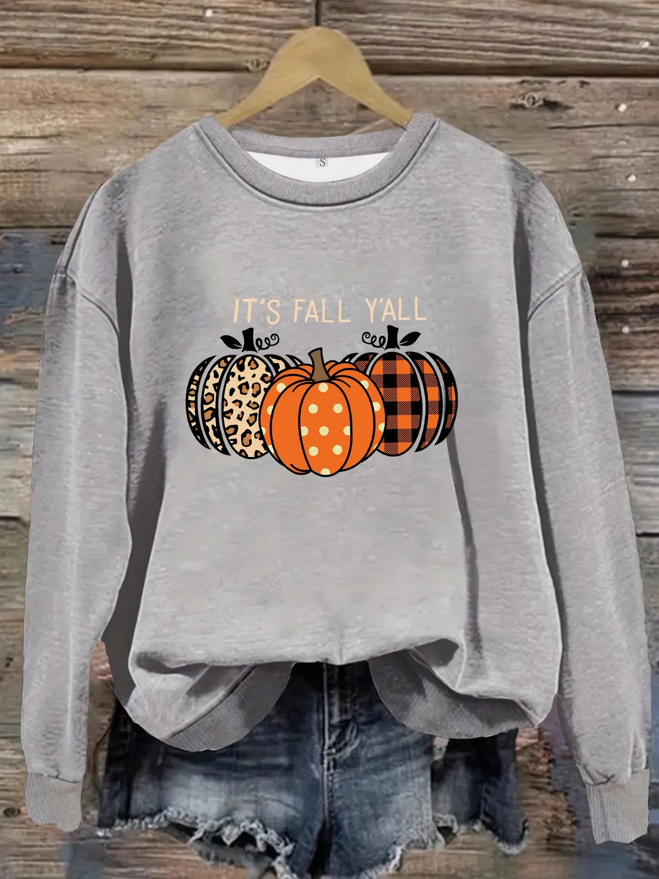 Round Neck Halloween Pumpkin Sweater - PLEASE REFER SIZE CHART FOR CORRECT MEASUREMENTS