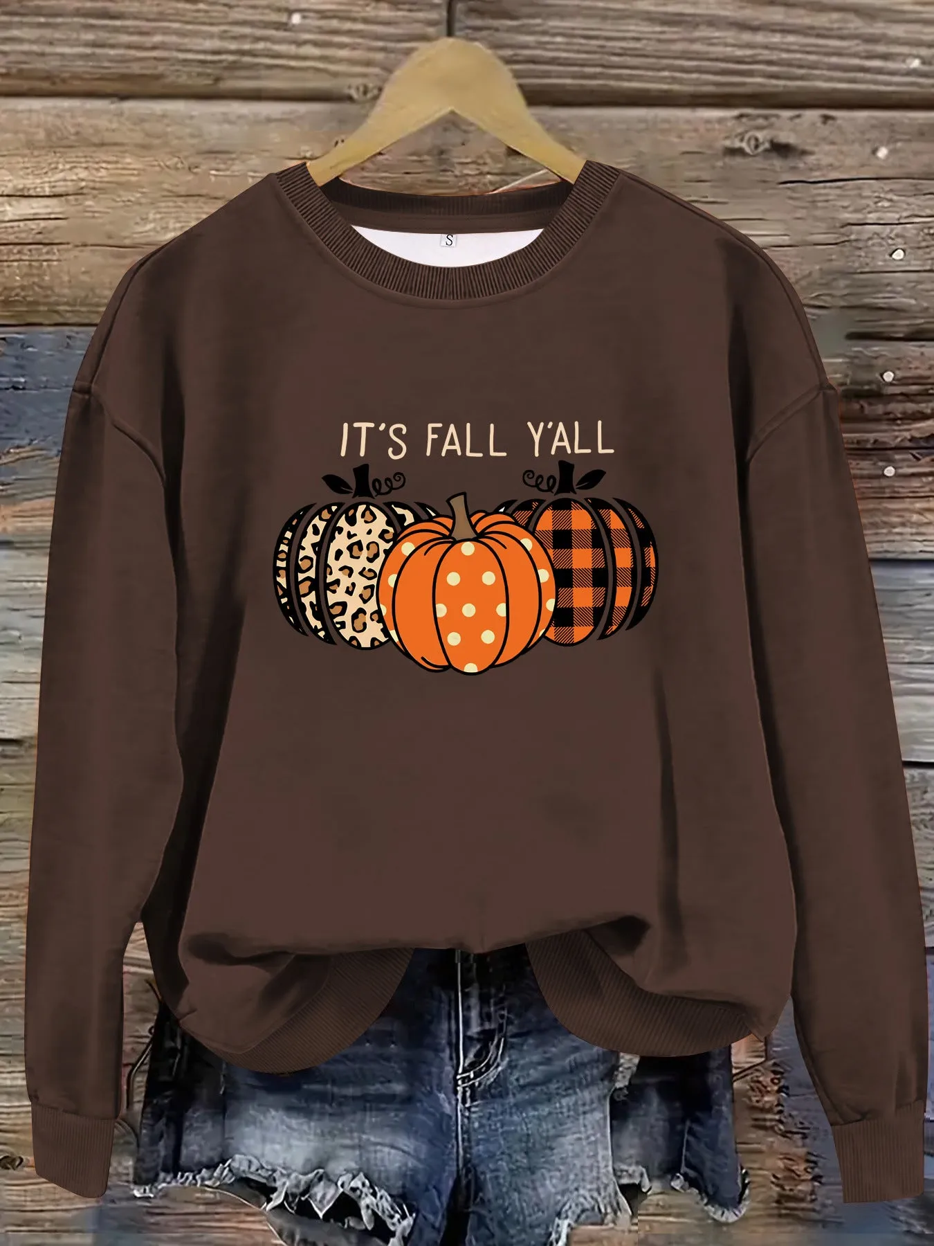 Round Neck Halloween Pumpkin Sweater - PLEASE REFER SIZE CHART FOR CORRECT MEASUREMENTS