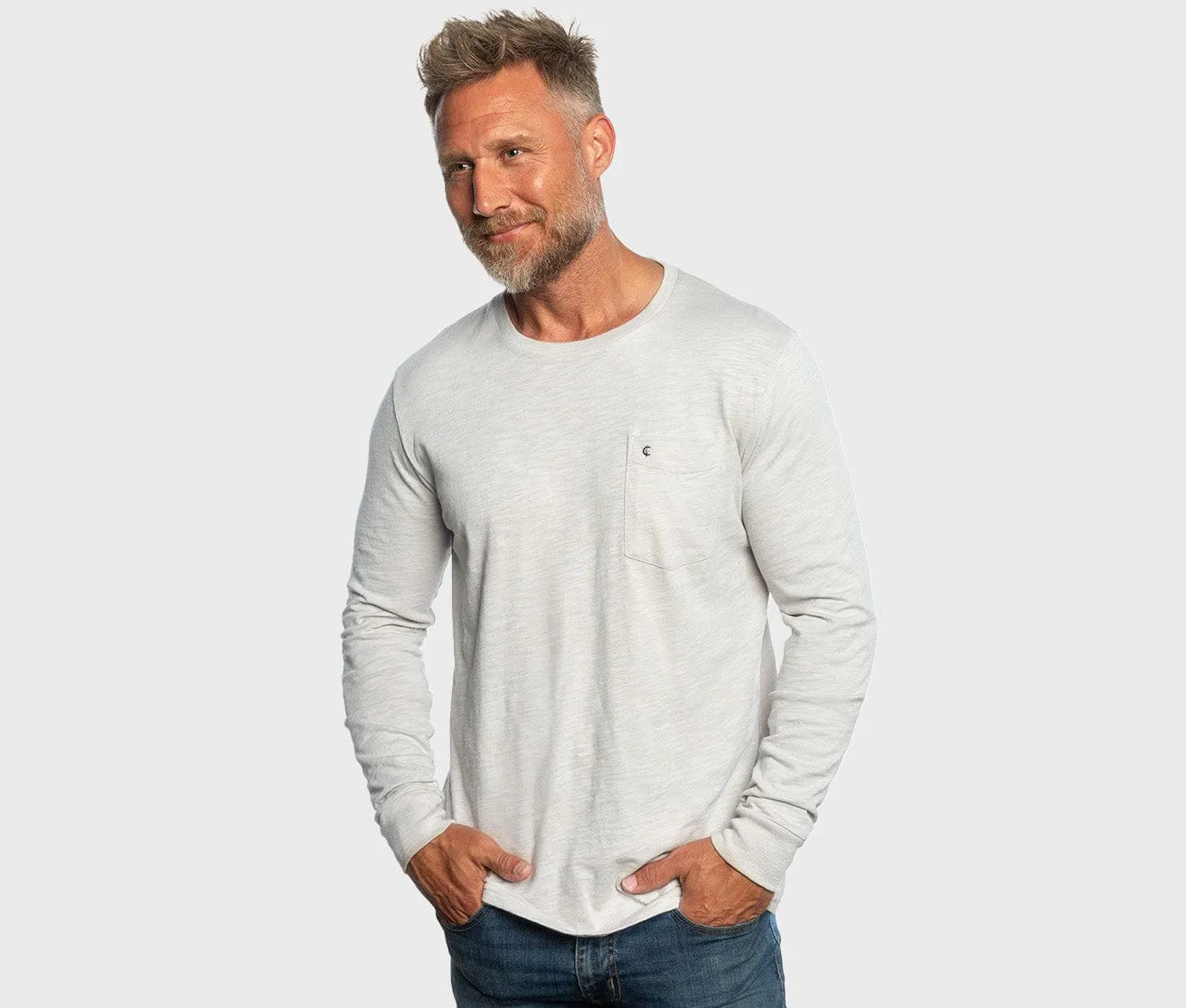 Slub Cotton Long Sleeve T-Shirt - Gray Haze