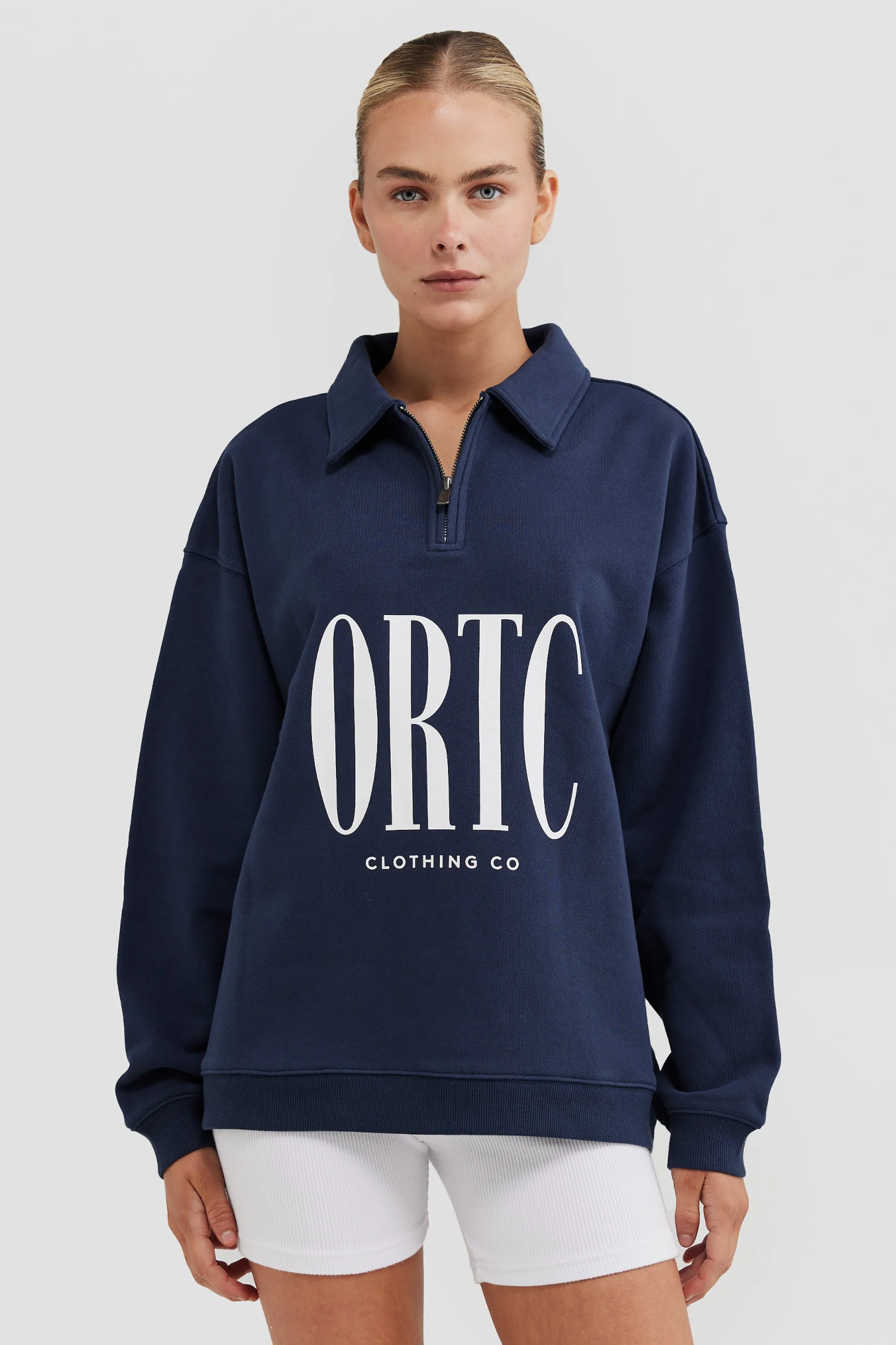 Spencer Logo Quarter Zip Navy