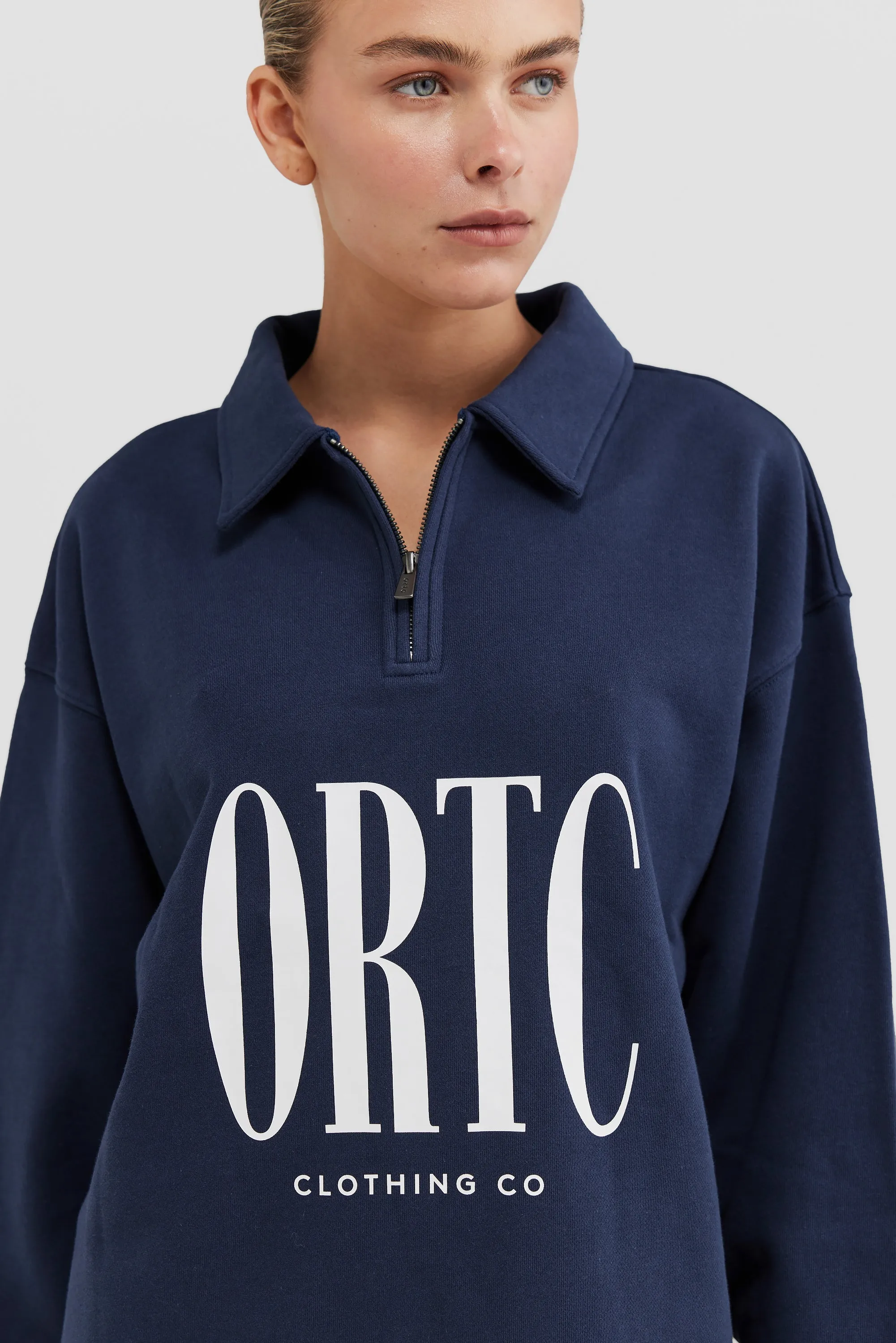 Spencer Logo Quarter Zip Navy