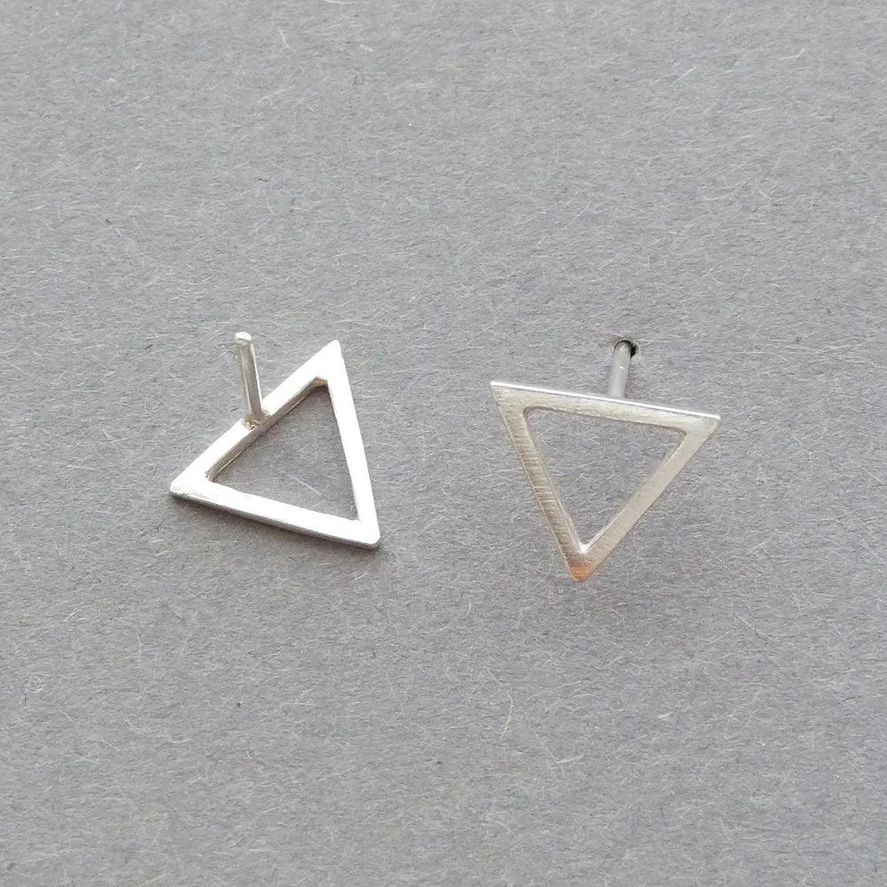 Sterling Silver Triangle Stud Earrings