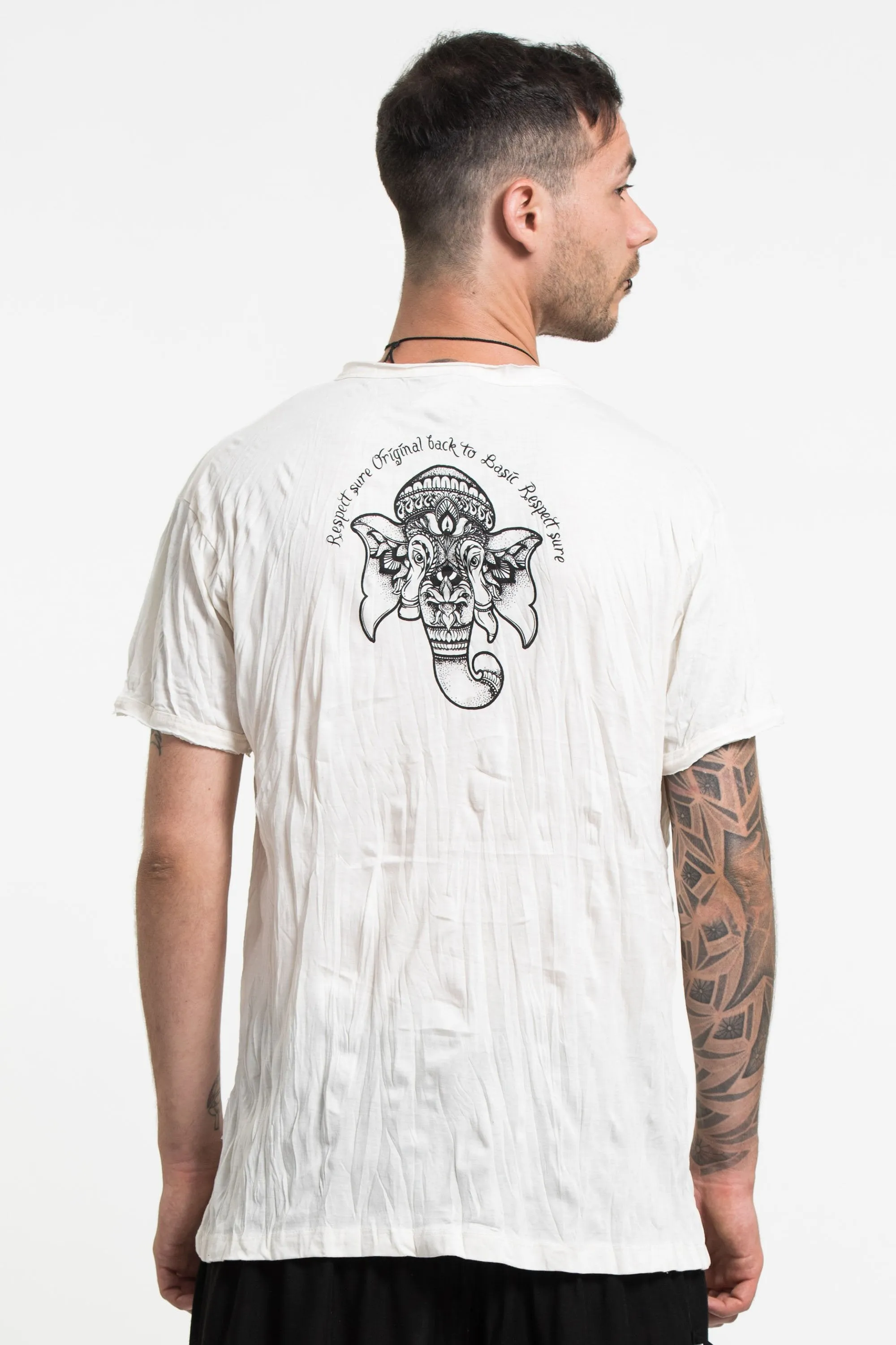 Sure Design Men's Lotus Ganesh T-Shirt in White