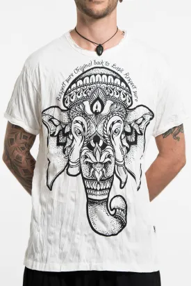 Sure Design Men's Lotus Ganesh T-Shirt in White