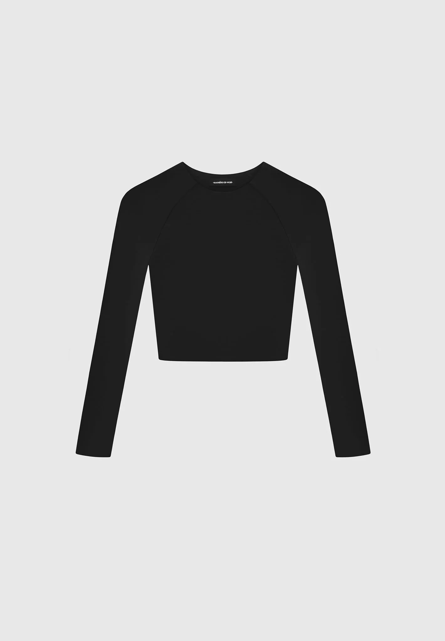 Éternelle Long Sleeve Crop Top - Black