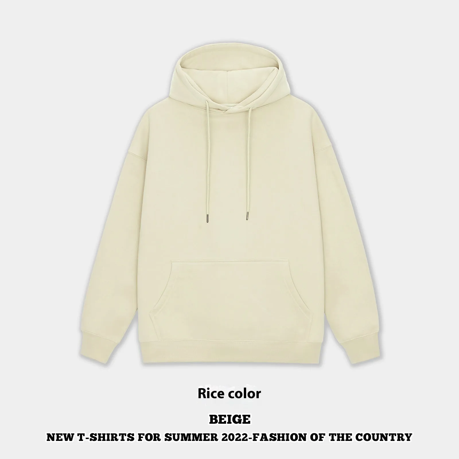 Thick Fleece-lined Solid Color Hoodie - SEE SIZE CHART