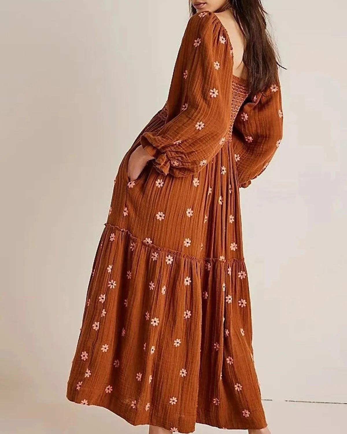 TIERED EMBROIDERED DRESS