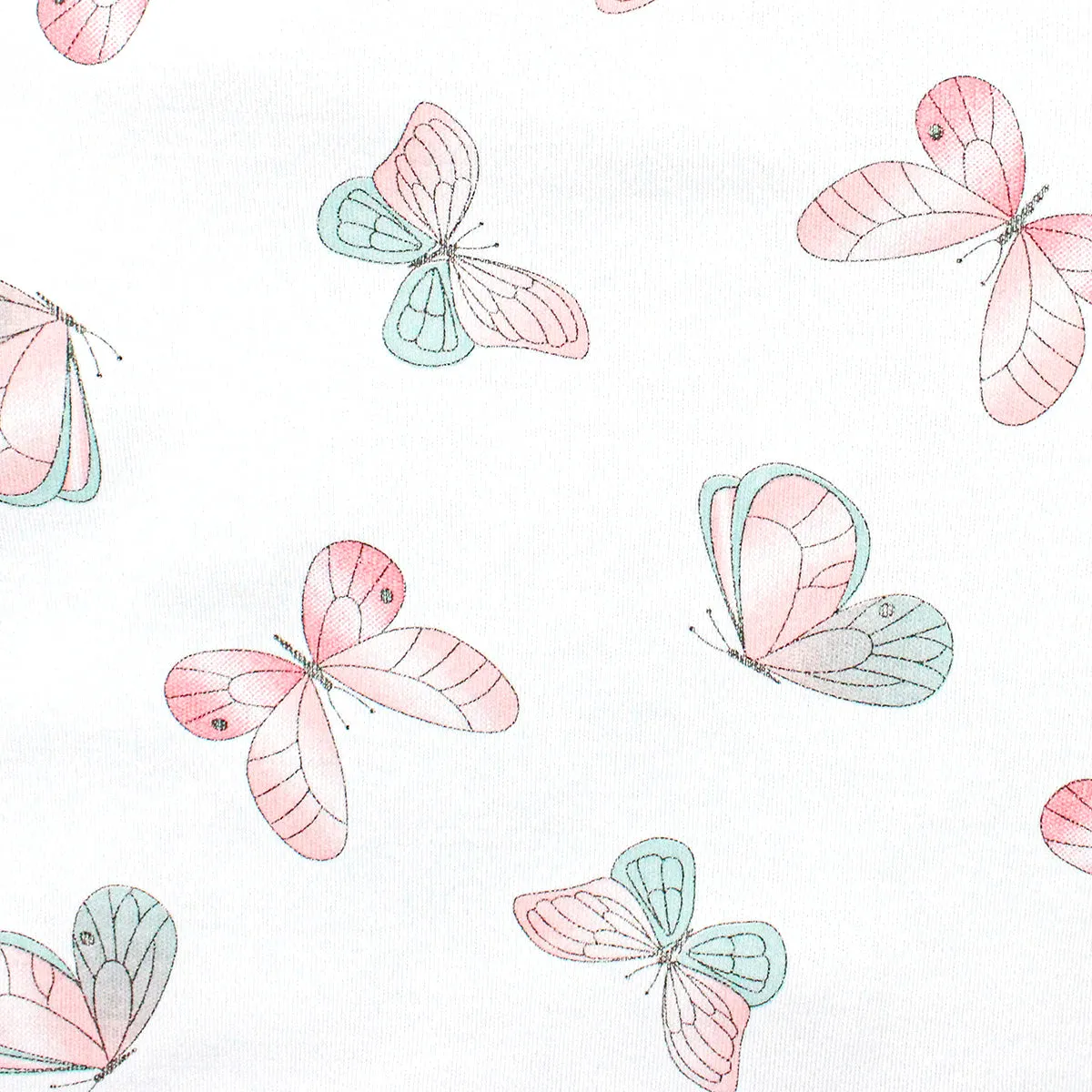 Watercolor Butterflies Printed Bib | Baby Girl