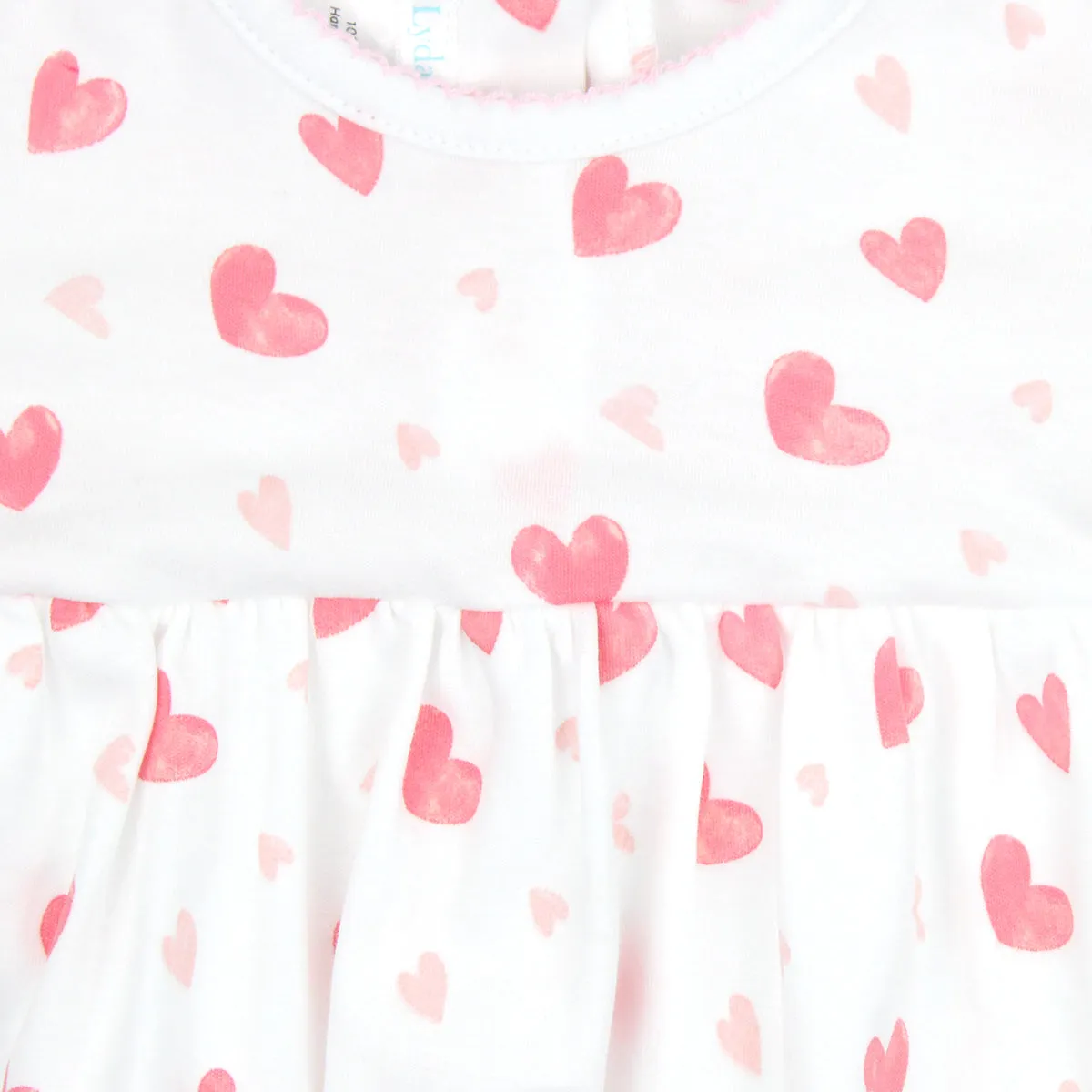 Watercolor Hearts Printed Dress | Baby Girl