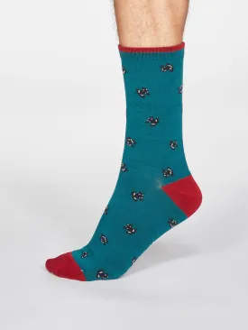 Wesley Frog Socks - Teal Green