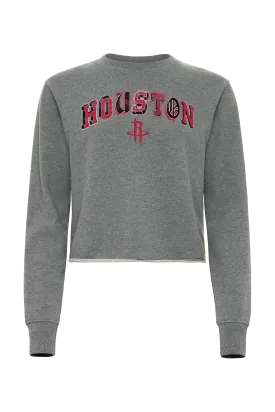 Women's Houston Rockets Sportiqe Crewneck Crop Sweatshirt