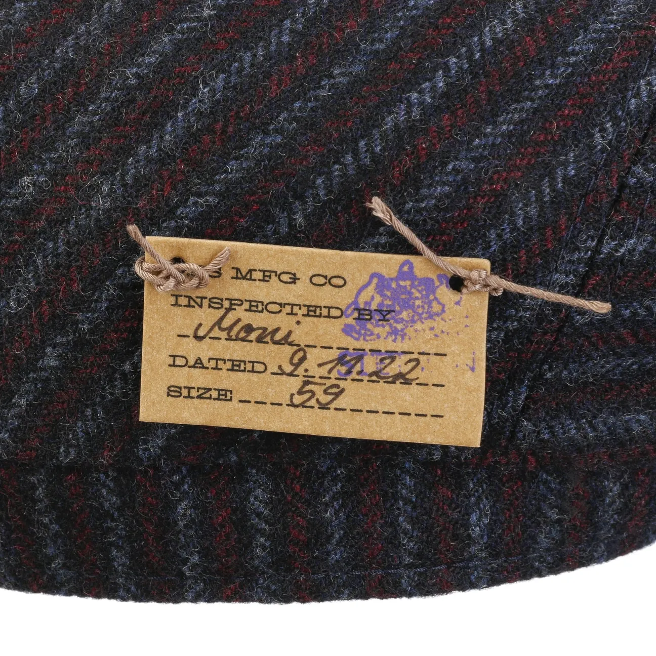 Woolen Stripe Driver Flat Cap by Stetson