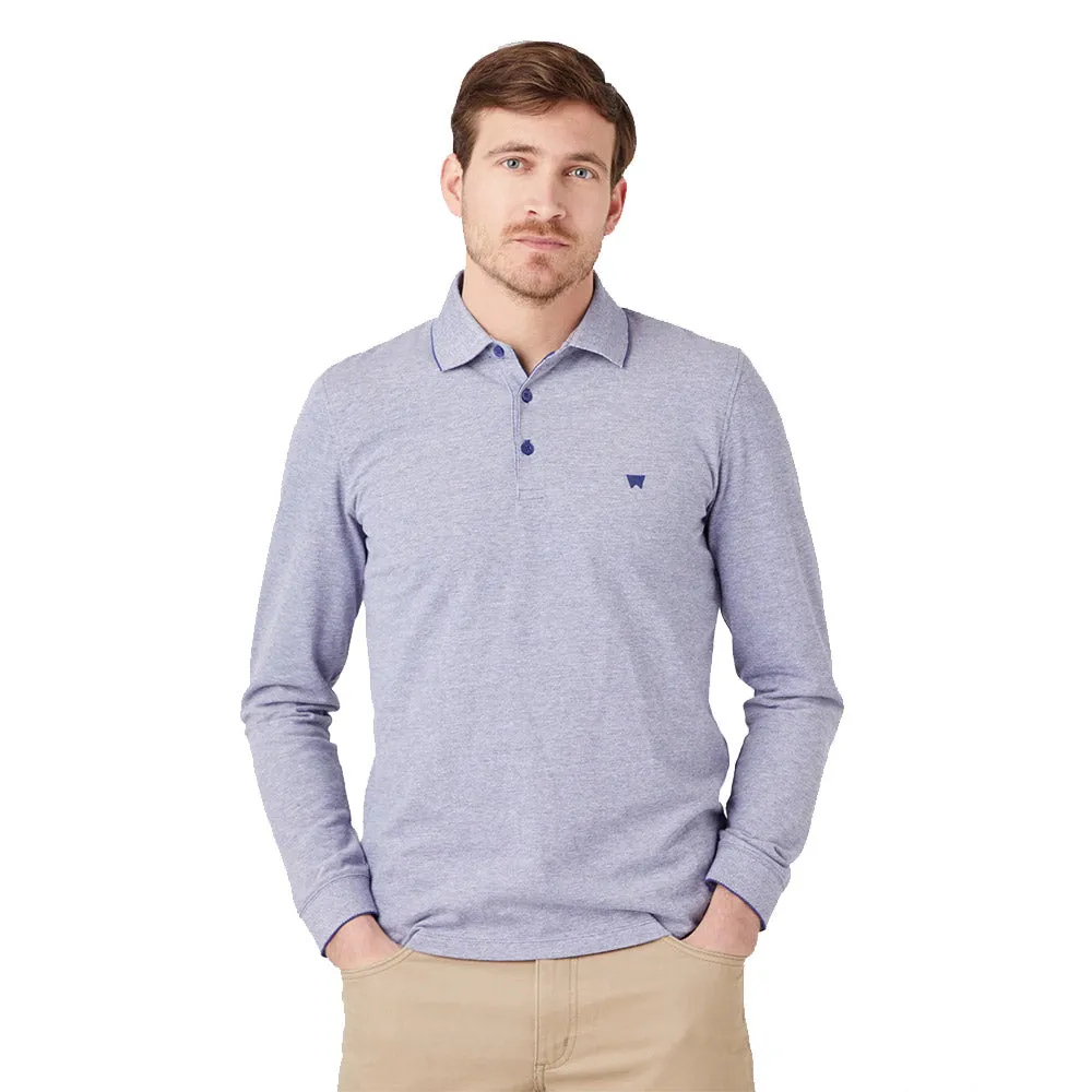 Wrangler Long Sleeve Polo - Blue Ribbon