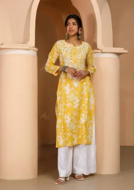 Zainab Chikankari Mulmul Straight Kurta